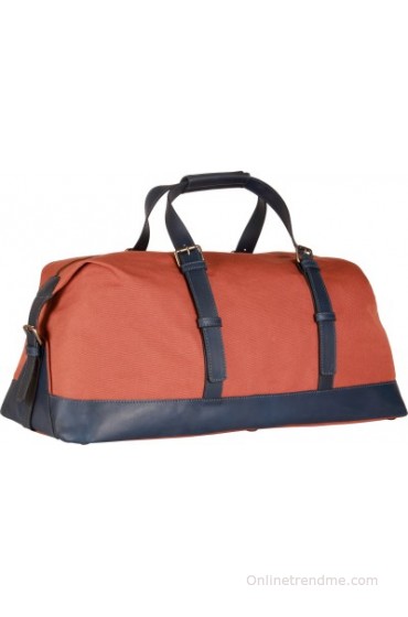 Beroza Handcraft Robin Small Travel Bag - Large(Maple Canvas, Navy Leather)
